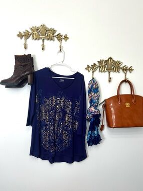 Cotton blend light tunic 1X ptp 25” l 29”